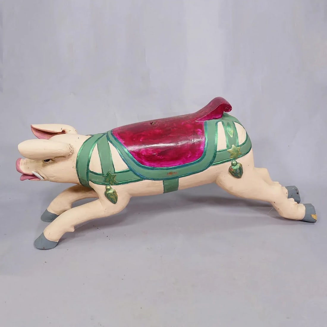 Great Antique Children Carousel Pig, Germany Ca. 1920s - 3