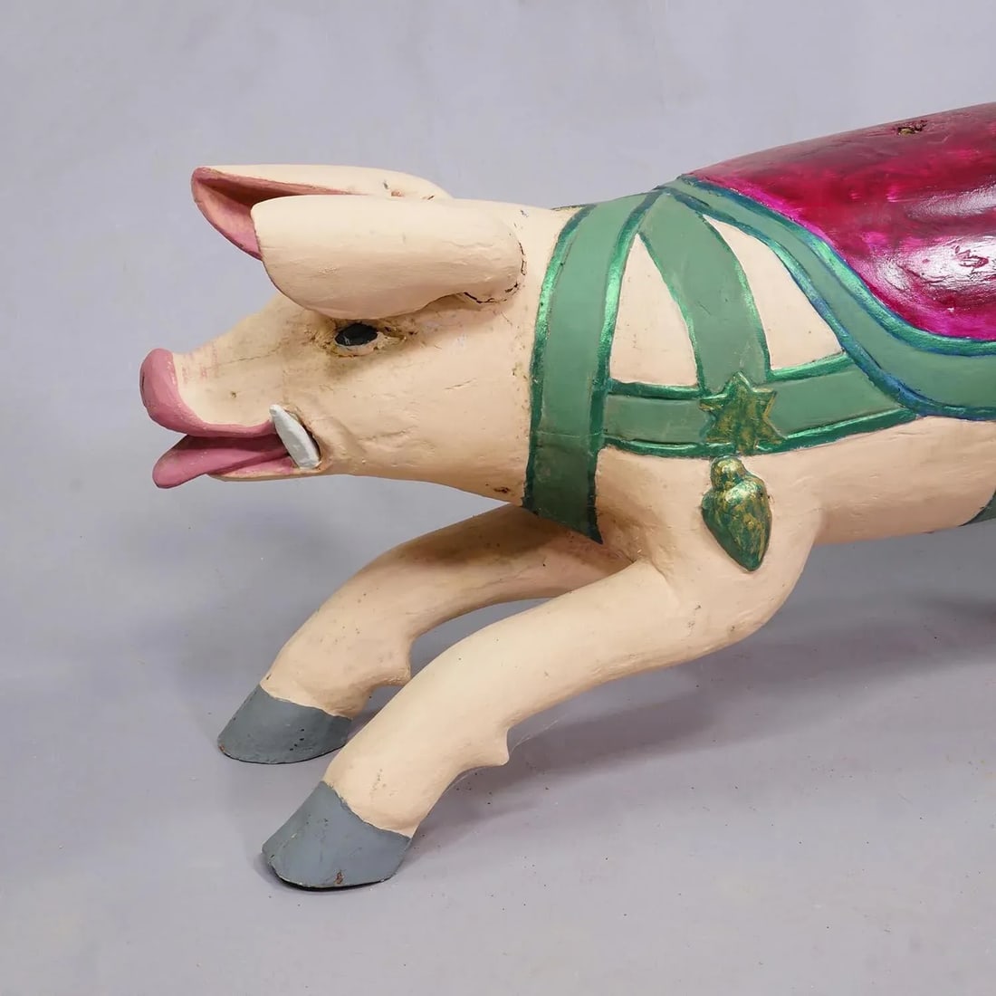 Great Antique Children Carousel Pig, Germany Ca. 1920s - 4