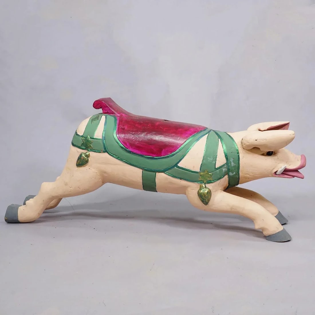Great Antique Children Carousel Pig, Germany Ca. 1920s - 5