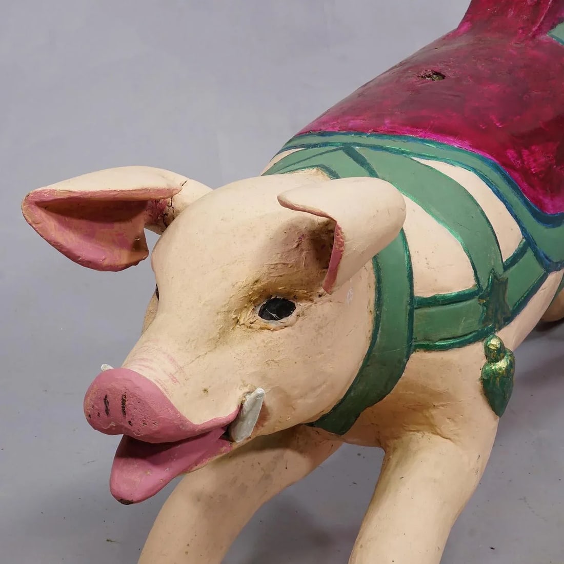 Great Antique Children Carousel Pig, Germany Ca. 1920s - 6
