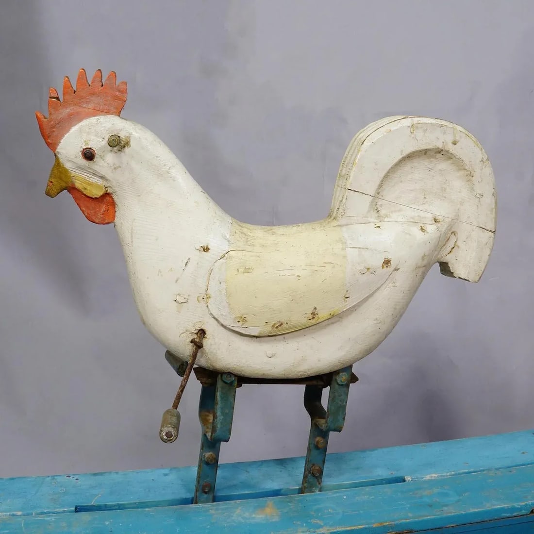 Rare Antique Chicken Rocking Toy, Germany Ca. 1920s - 3