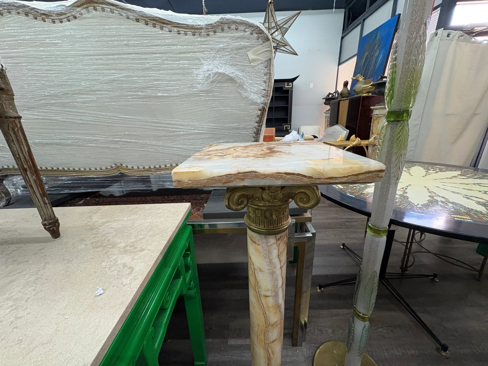 Pair of 19th Century French Neoclassical Style Marble and Bronze Pedestals - 10
