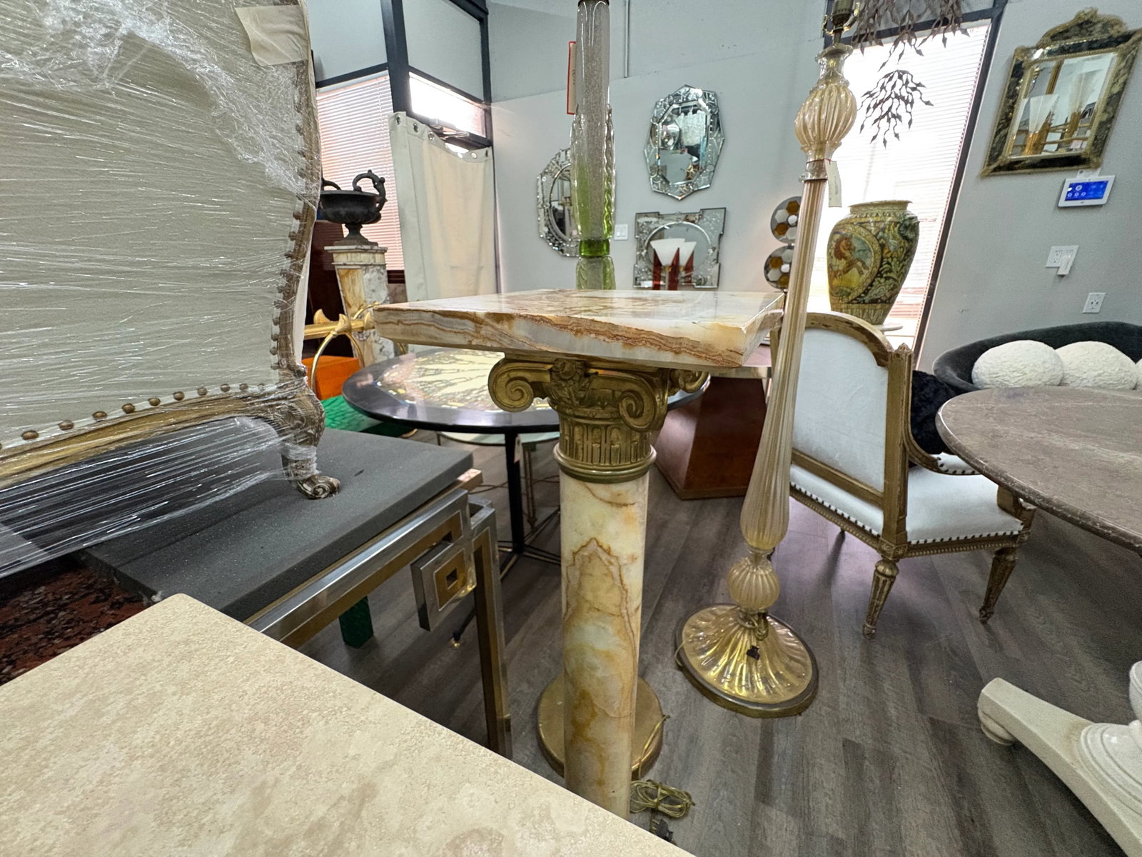 Pair of 19th Century French Neoclassical Style Marble and Bronze Pedestals - 12