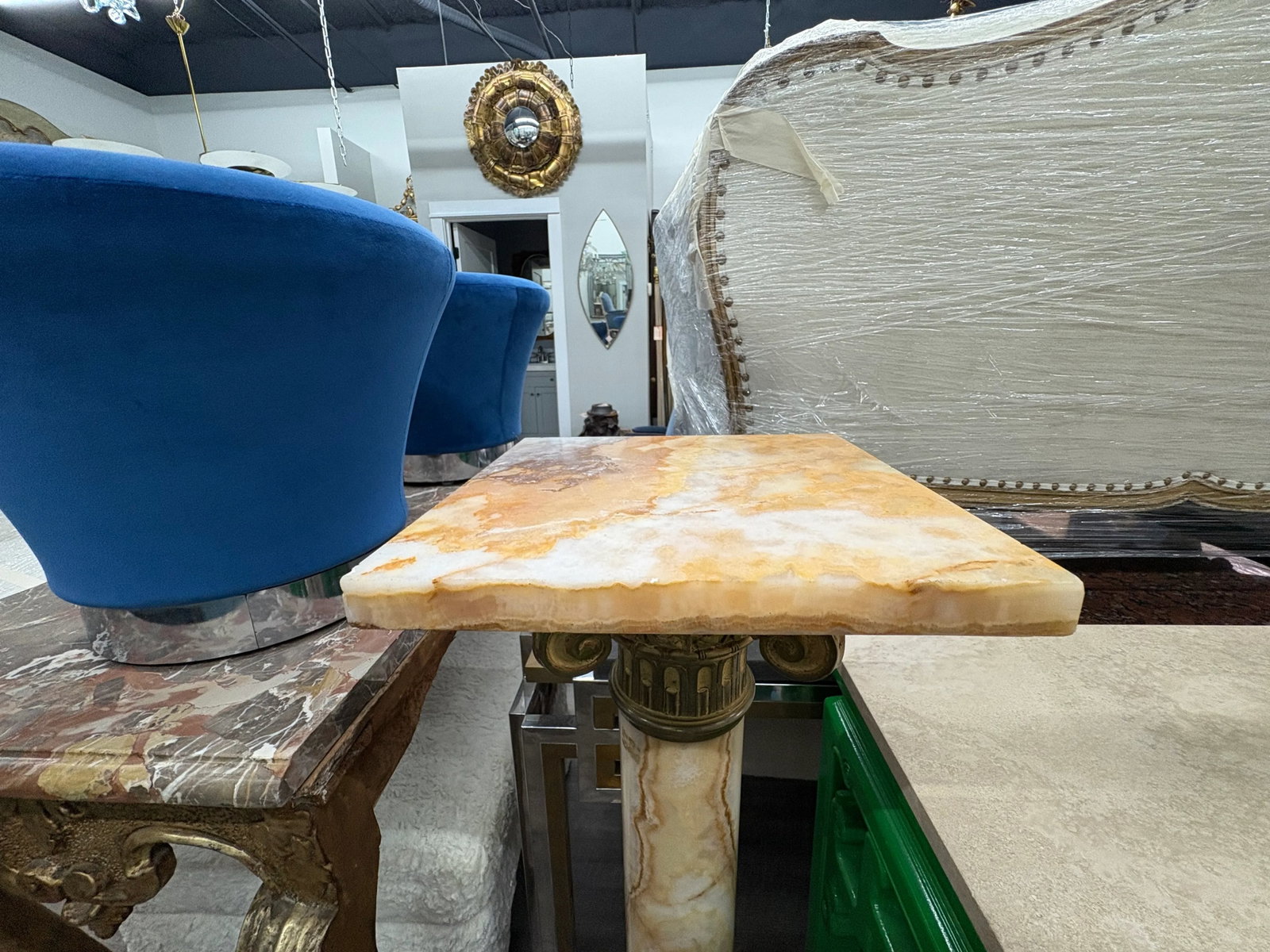 Pair of 19th Century French Neoclassical Style Marble and Bronze Pedestals - 14