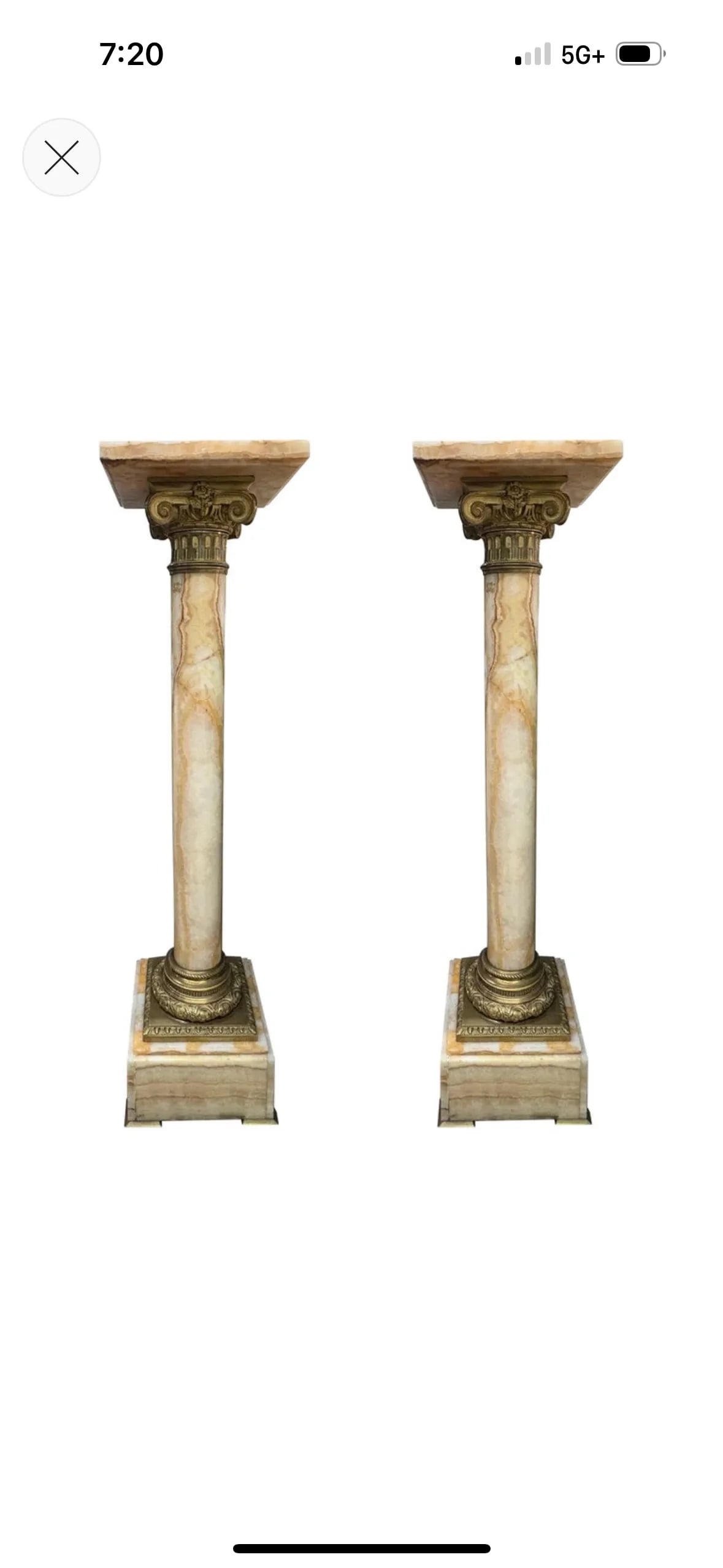 Pair of 19th Century French Neoclassical Style Marble and Bronze Pedestals - 15