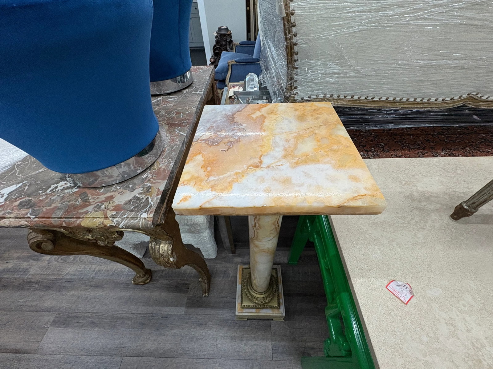 Pair of 19th Century French Neoclassical Style Marble and Bronze Pedestals - 5