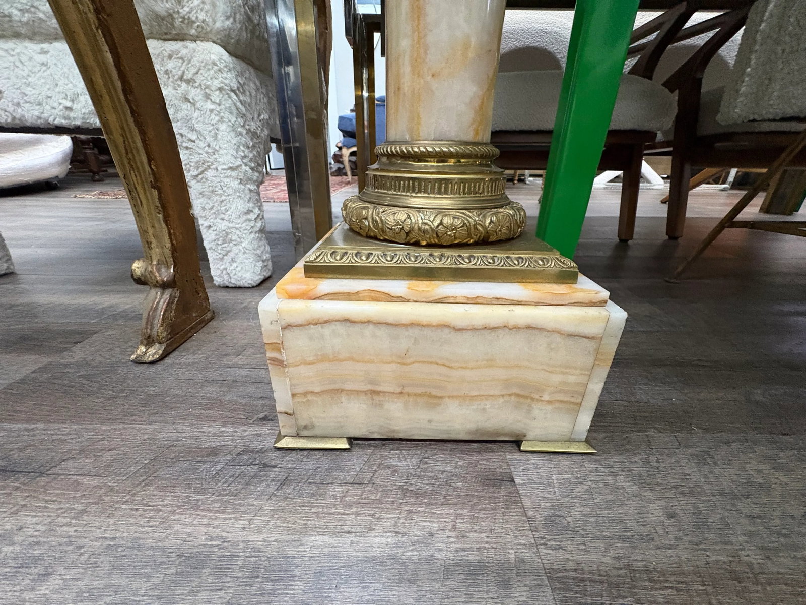 Pair of 19th Century French Neoclassical Style Marble and Bronze Pedestals - 6