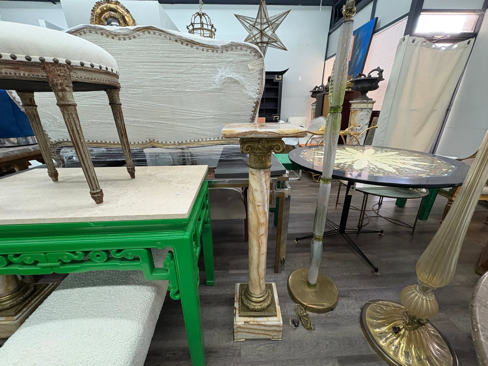 Pair of 19th Century French Neoclassical Style Marble and Bronze Pedestals - 9