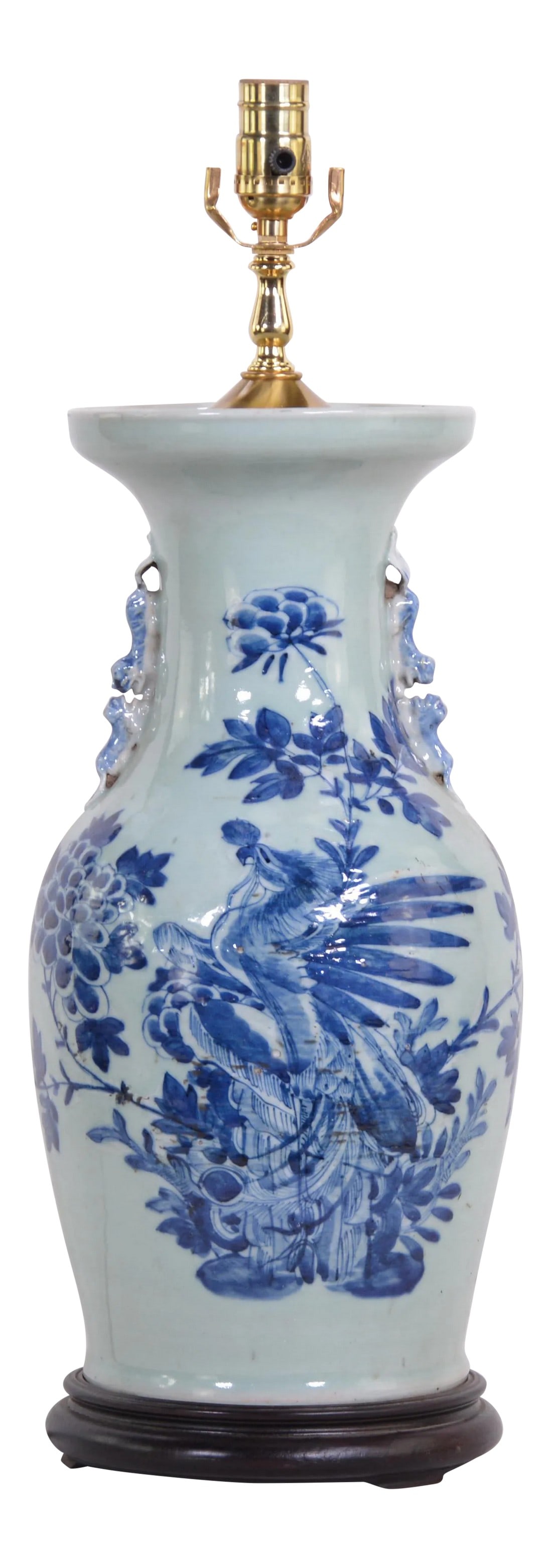 19th Century Chinese Blue and White Porcelain Vase Vintage Table Lamp: 19th century Chinese blue and white porcelain vase vintage table lampã€‚ Condition: Alterations: Original Condition Unaltered Imperfections: Some Imperfections Condition Notes: In