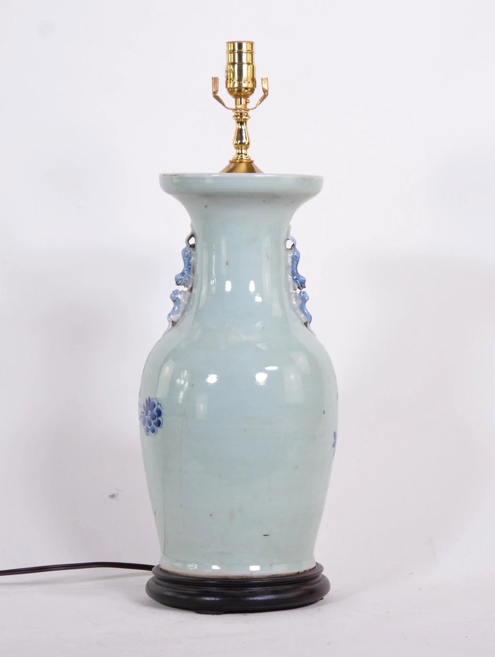 19th Century Chinese Blue and White Porcelain Vase Vintage Table Lamp - 3