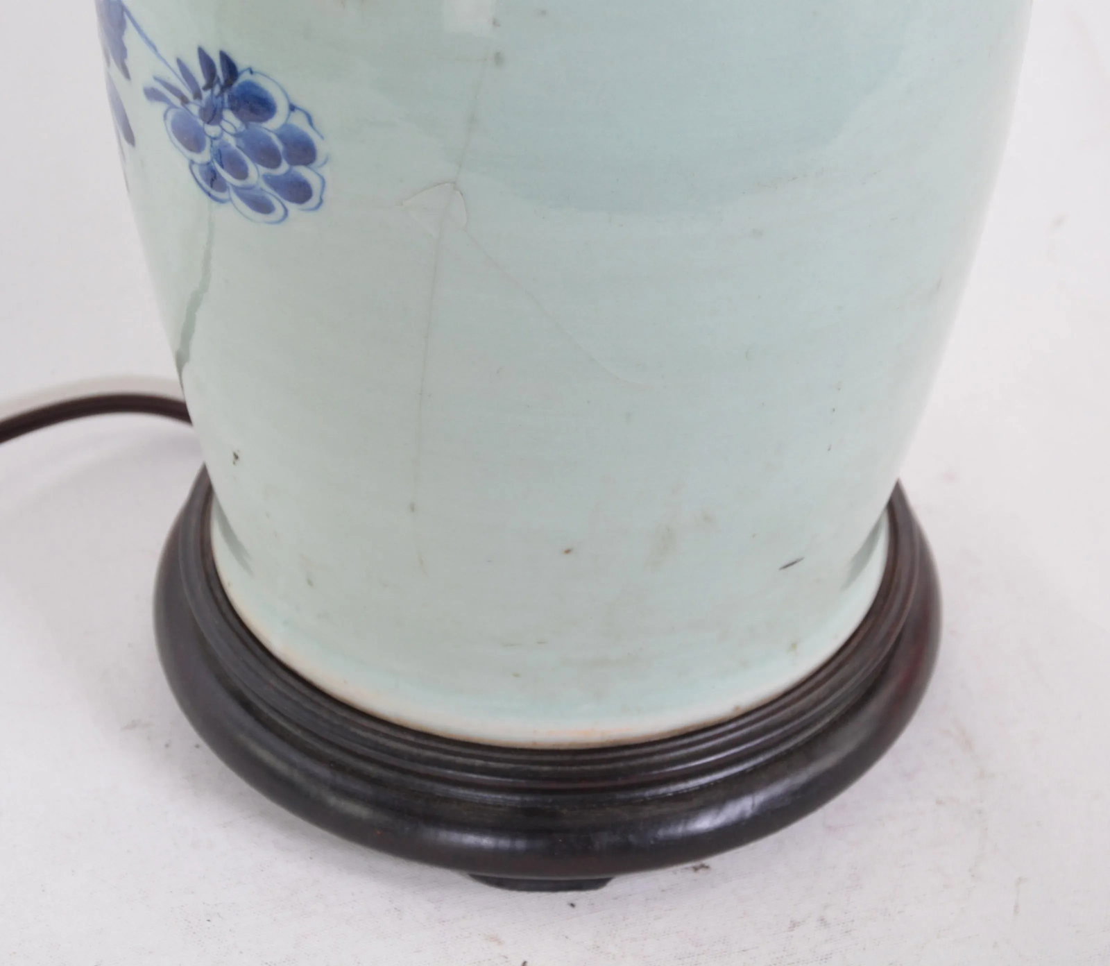 19th Century Chinese Blue and White Porcelain Vase Vintage Table Lamp - 6