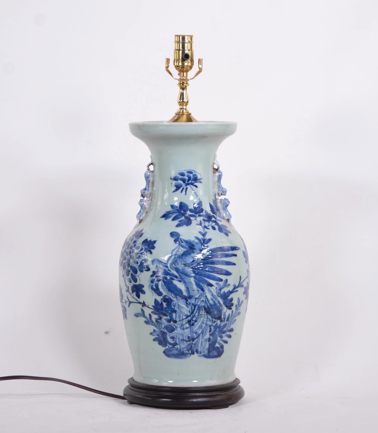 19th Century Chinese Blue and White Porcelain Vase Vintage Table Lamp - 7