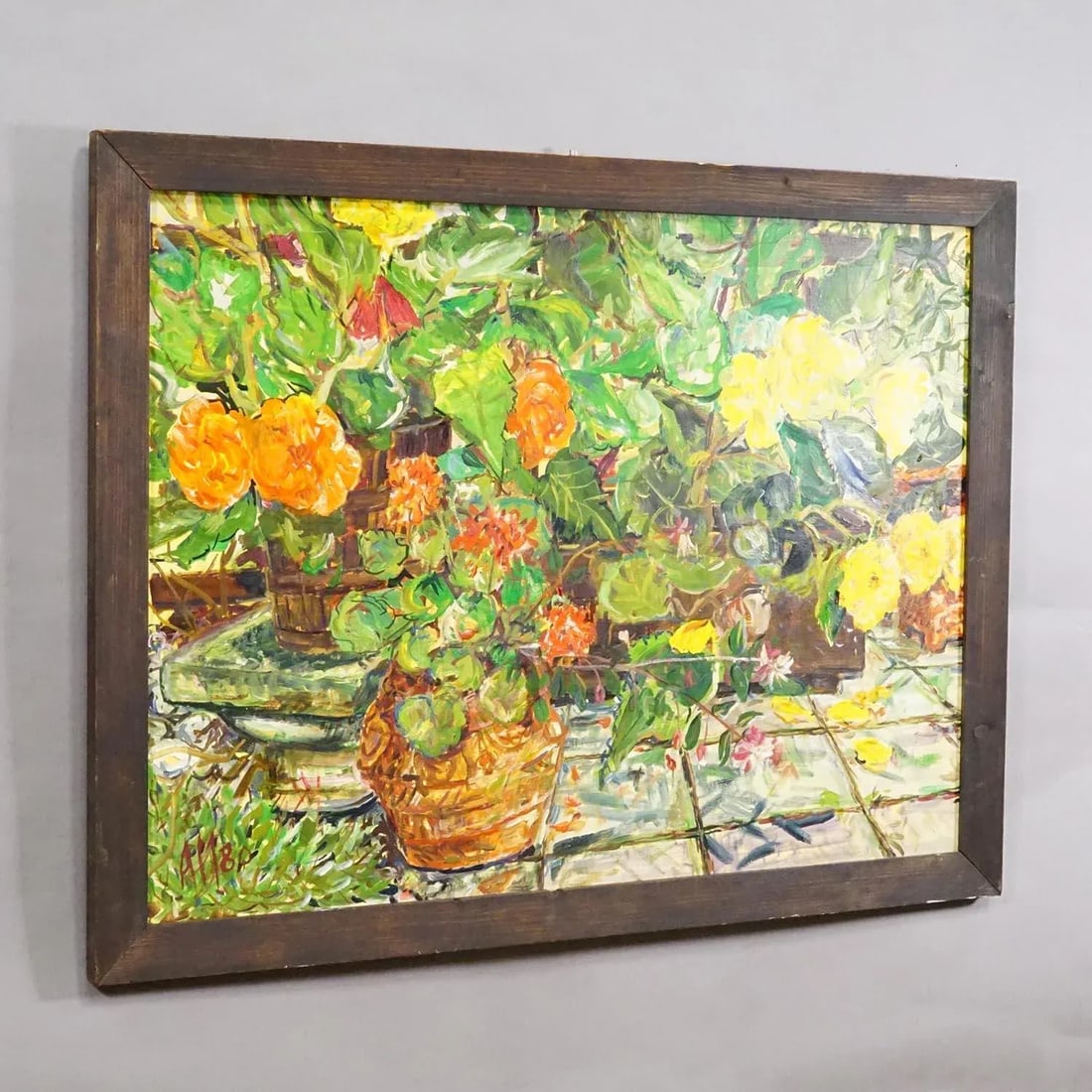 Alexander Michael Oil Painting – Begonias and Geraniums, 1980 - 3