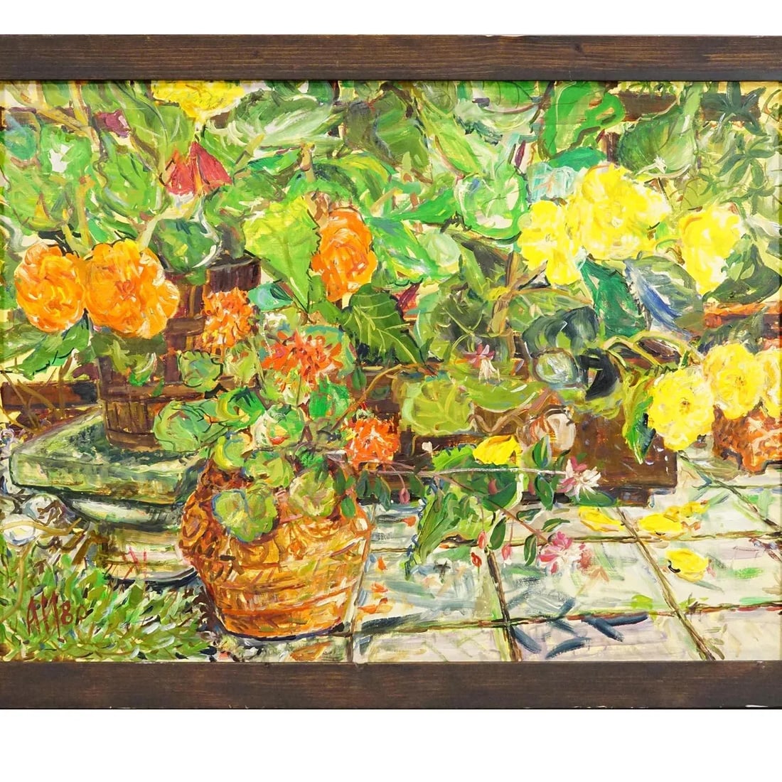 Alexander Michael Oil Painting – Begonias and Geraniums, 1980 - 4