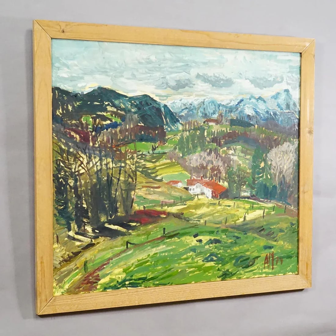 Alexander Michael Oil Painting – Landscape Near Dietramszell, 1974 - 3