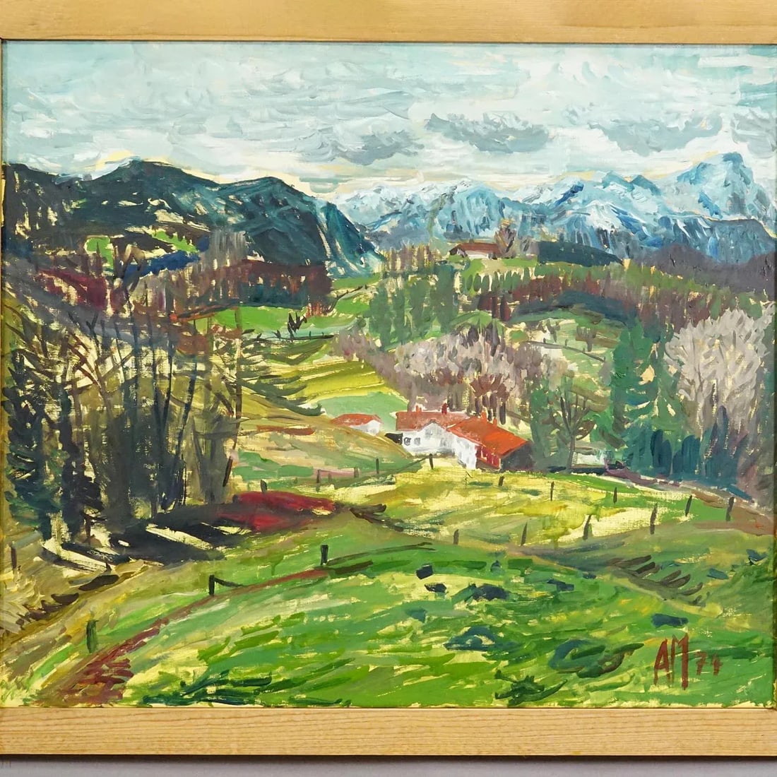 Alexander Michael Oil Painting – Landscape Near Dietramszell, 1974 - 4