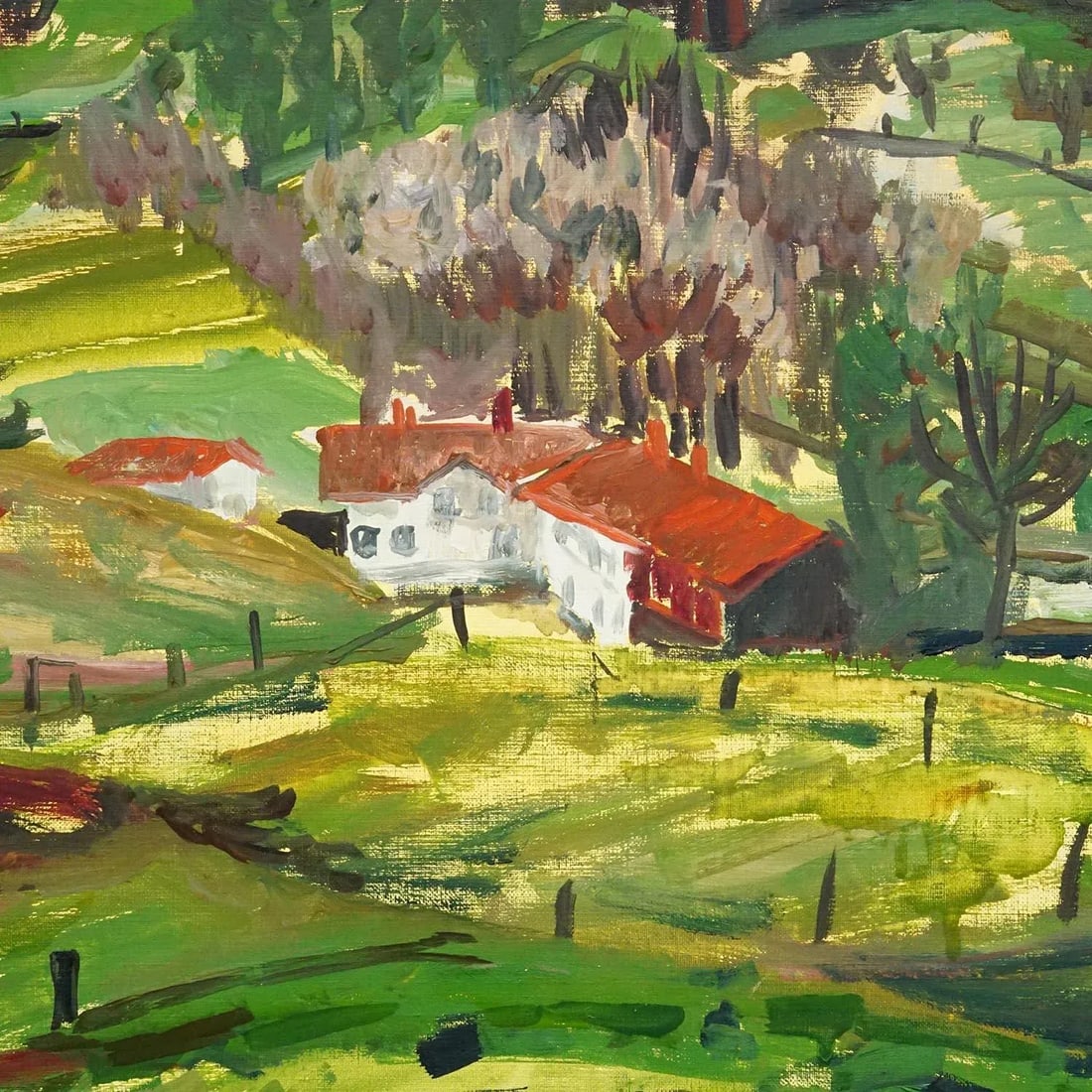 Alexander Michael Oil Painting – Landscape Near Dietramszell, 1974 - 6