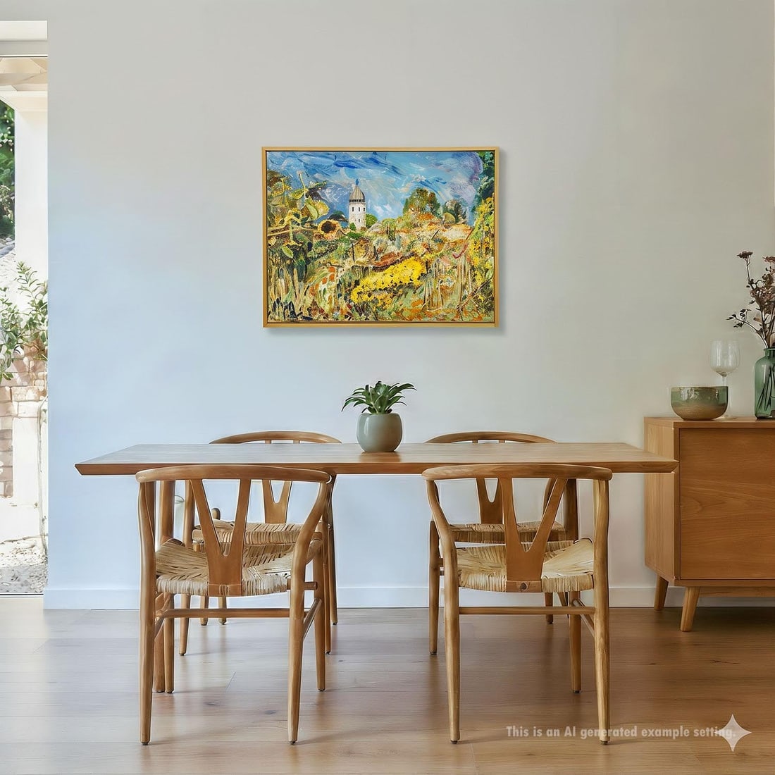 Fraueninsel / Chiemsee With Monastery and Garden, 1994 – Oil Painting by Alexander Michael - 2