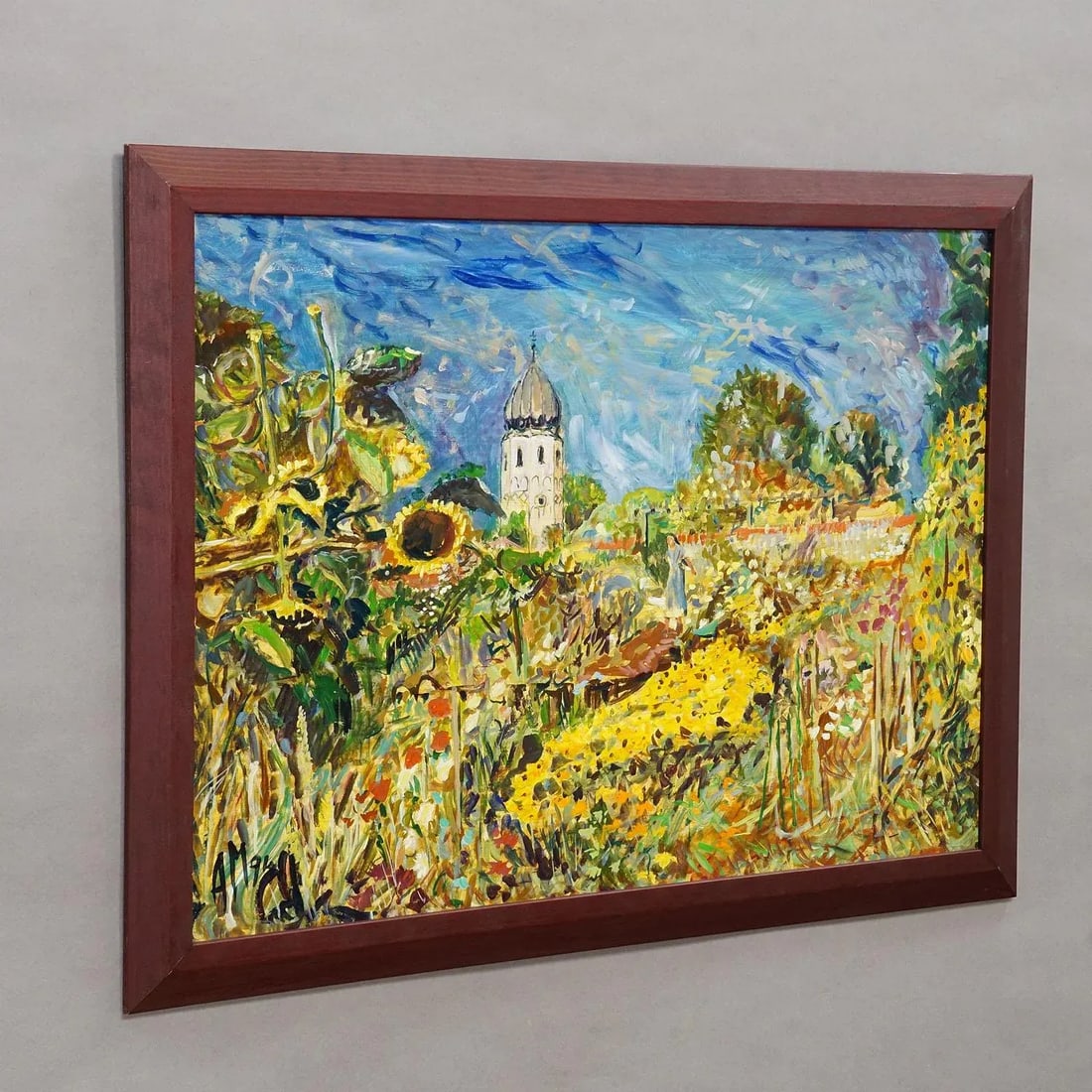 Fraueninsel / Chiemsee With Monastery and Garden, 1994 – Oil Painting by Alexander Michael - 3