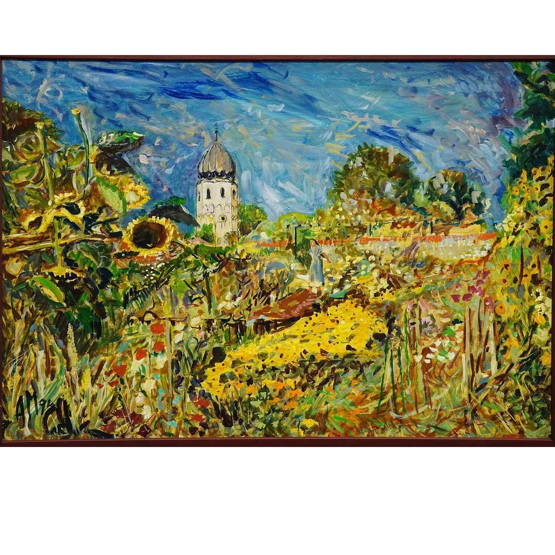 Fraueninsel / Chiemsee With Monastery and Garden, 1994 – Oil Painting by Alexander Michael - 5