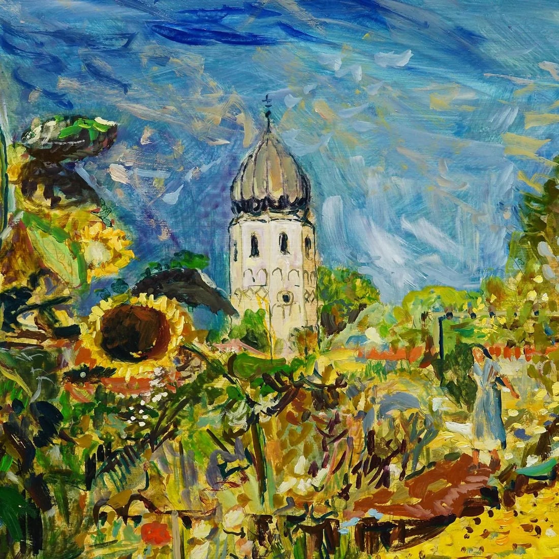 Fraueninsel / Chiemsee With Monastery and Garden, 1994 – Oil Painting by Alexander Michael - 6