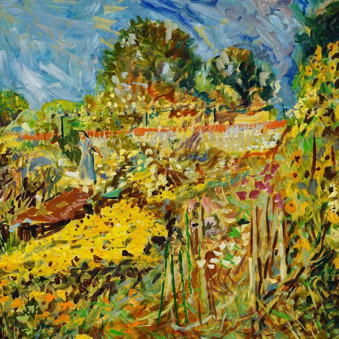 Fraueninsel / Chiemsee With Monastery and Garden, 1994 – Oil Painting by Alexander Michael - 7