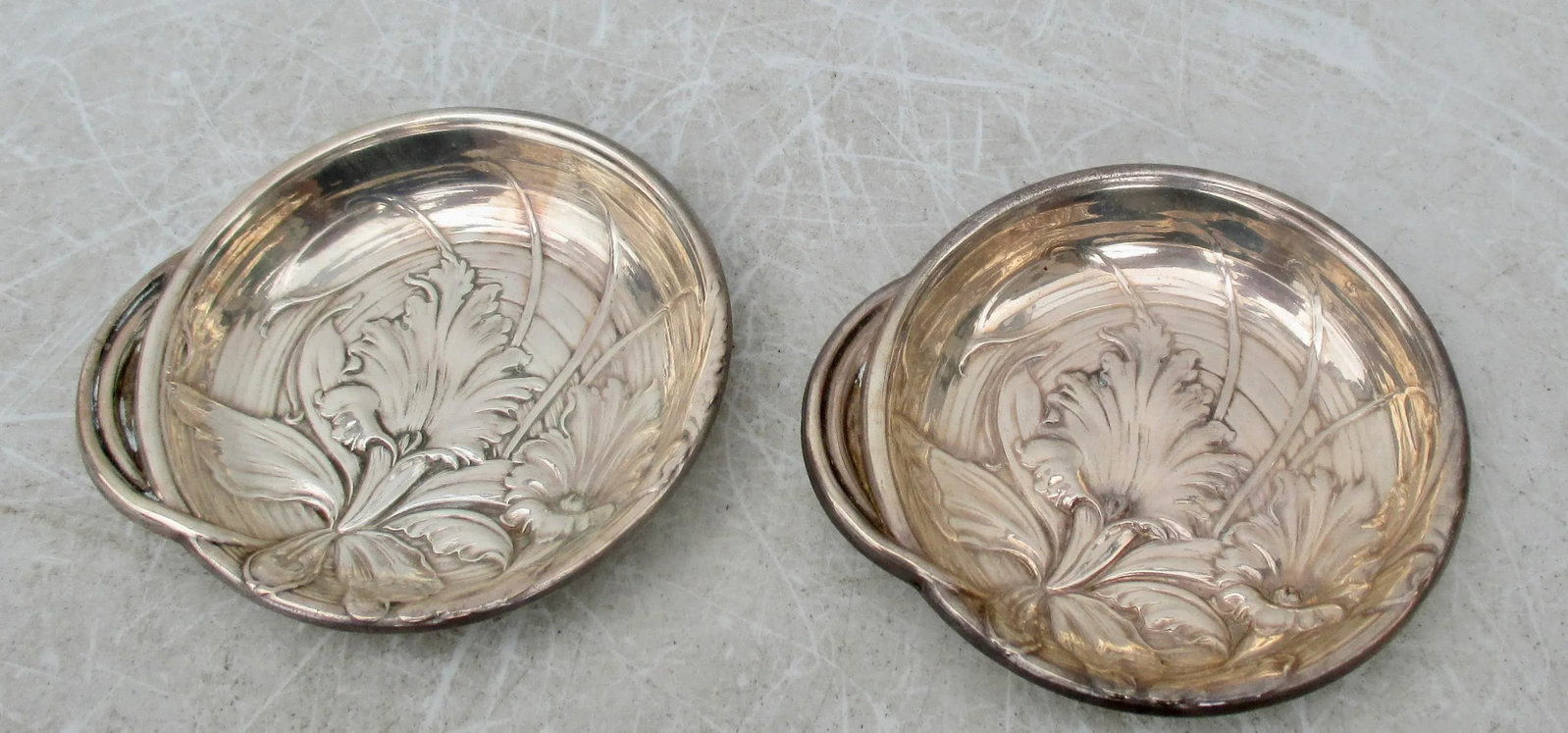 Pair of Wallace Sterling Silver Nut Dishes- A Pair of 2 - 2
