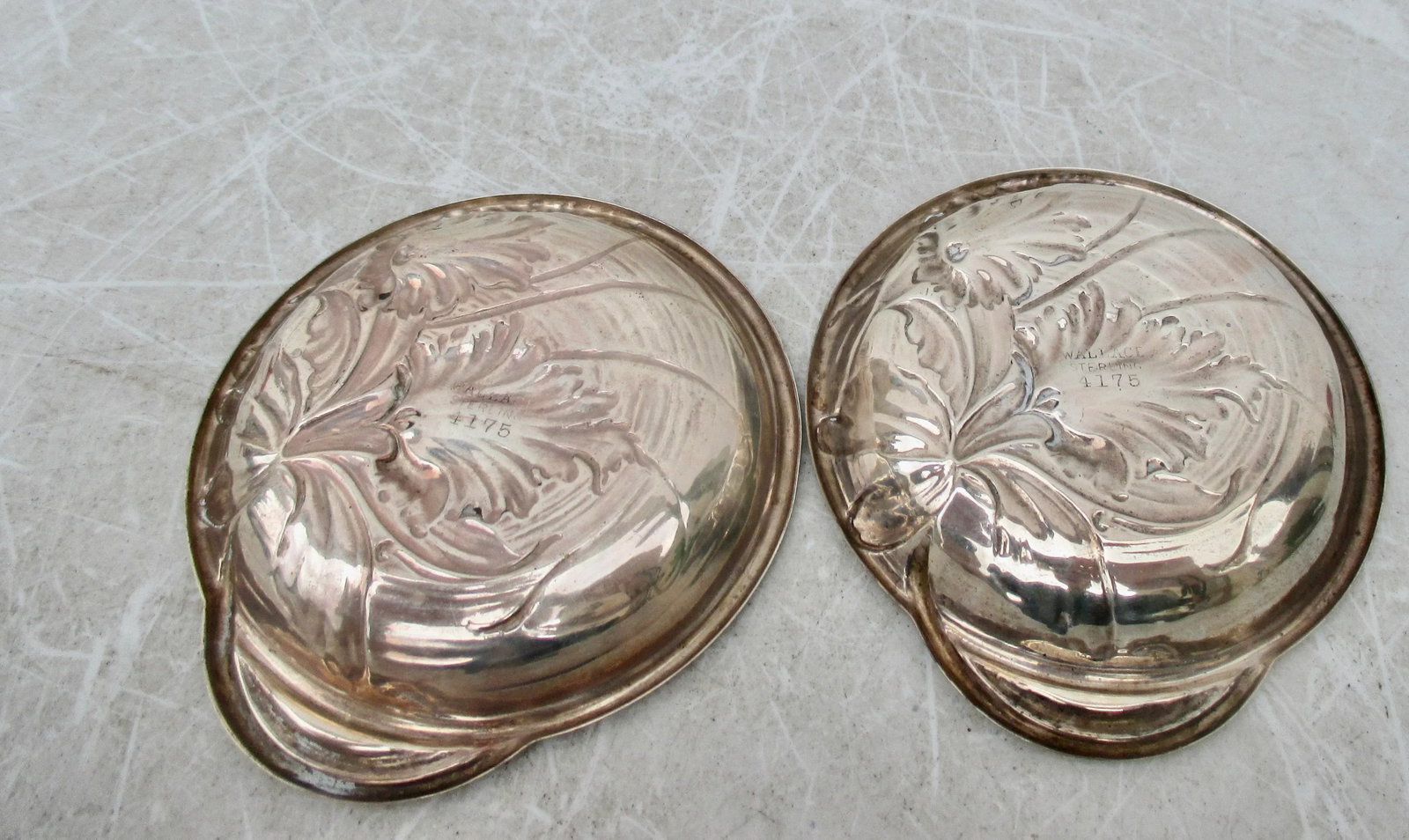 Pair of Wallace Sterling Silver Nut Dishes- A Pair of 2 - 3