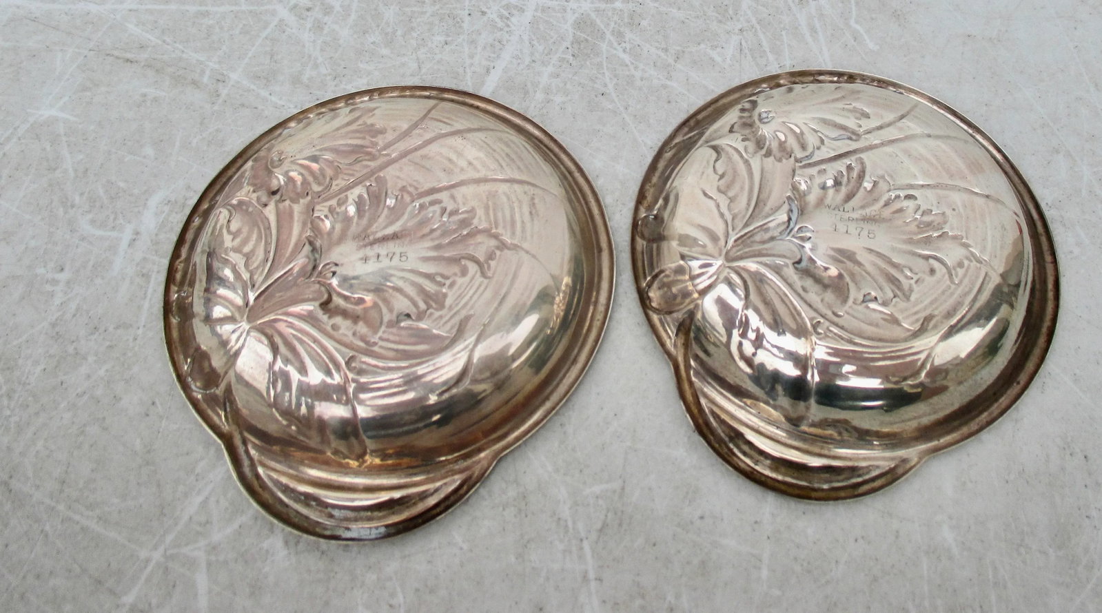 Pair of Wallace Sterling Silver Nut Dishes- A Pair of 2 - 4