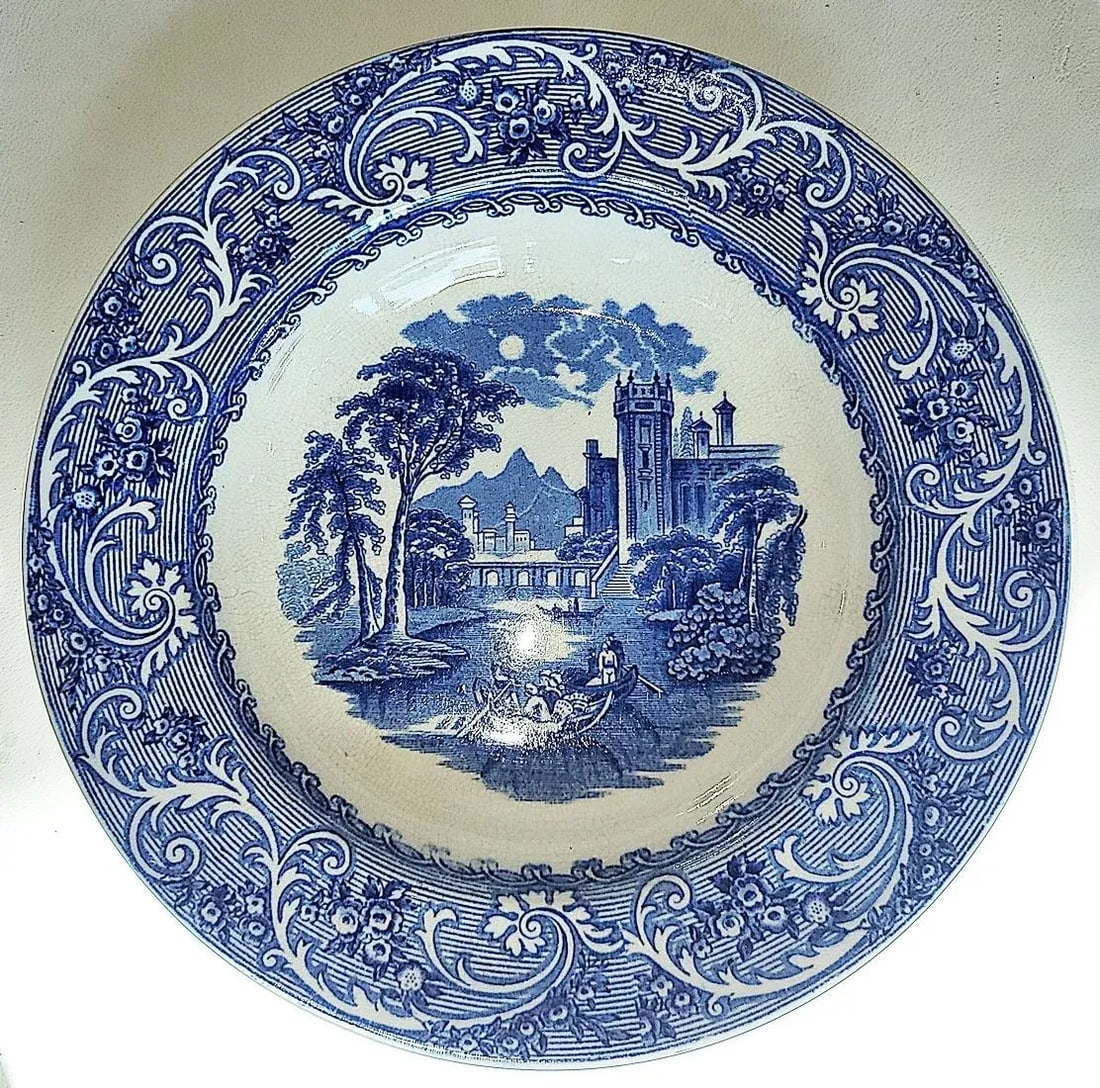 Early 1900s Blue and White Bowls by Cauldon, 'Moore' Motif- Set of 4 - 2