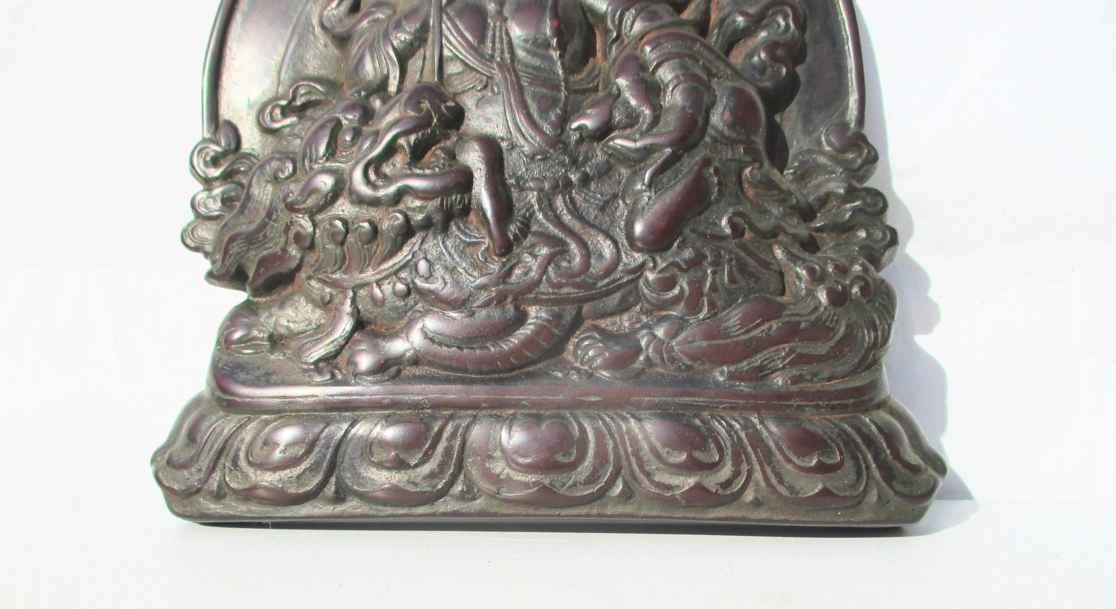 Tibetan Tree Resin Cast Lokapala on Lion - 2