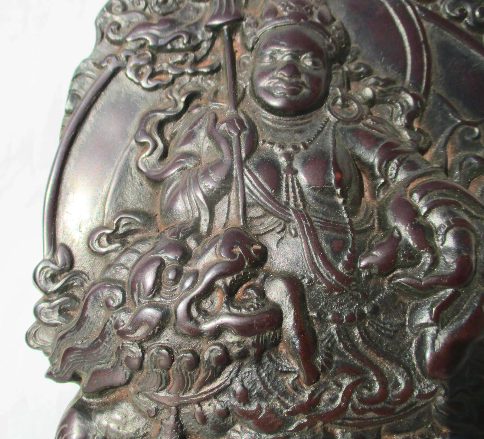 Tibetan Tree Resin Cast Lokapala on Lion - 3