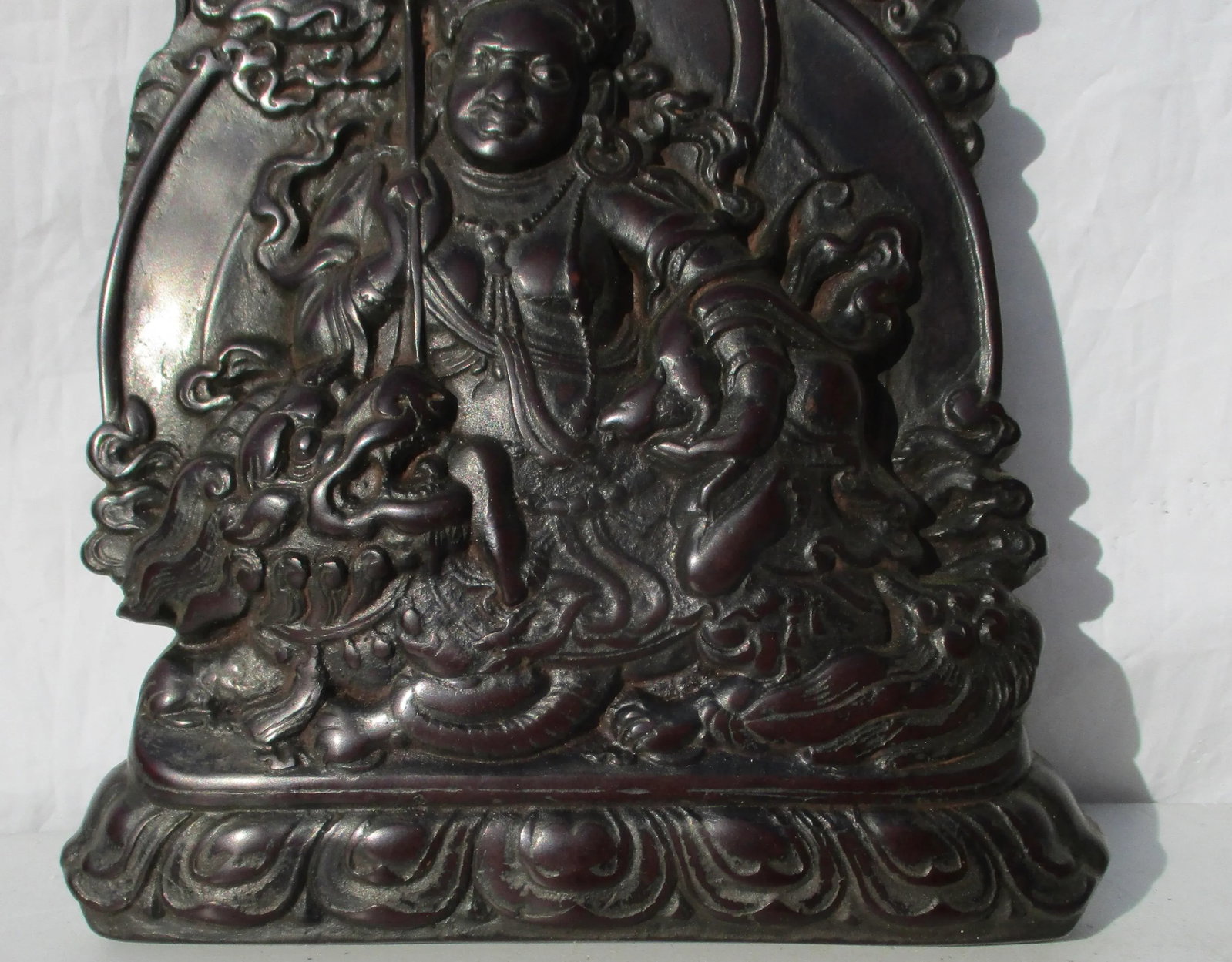 Tibetan Tree Resin Cast Lokapala on Lion - 5