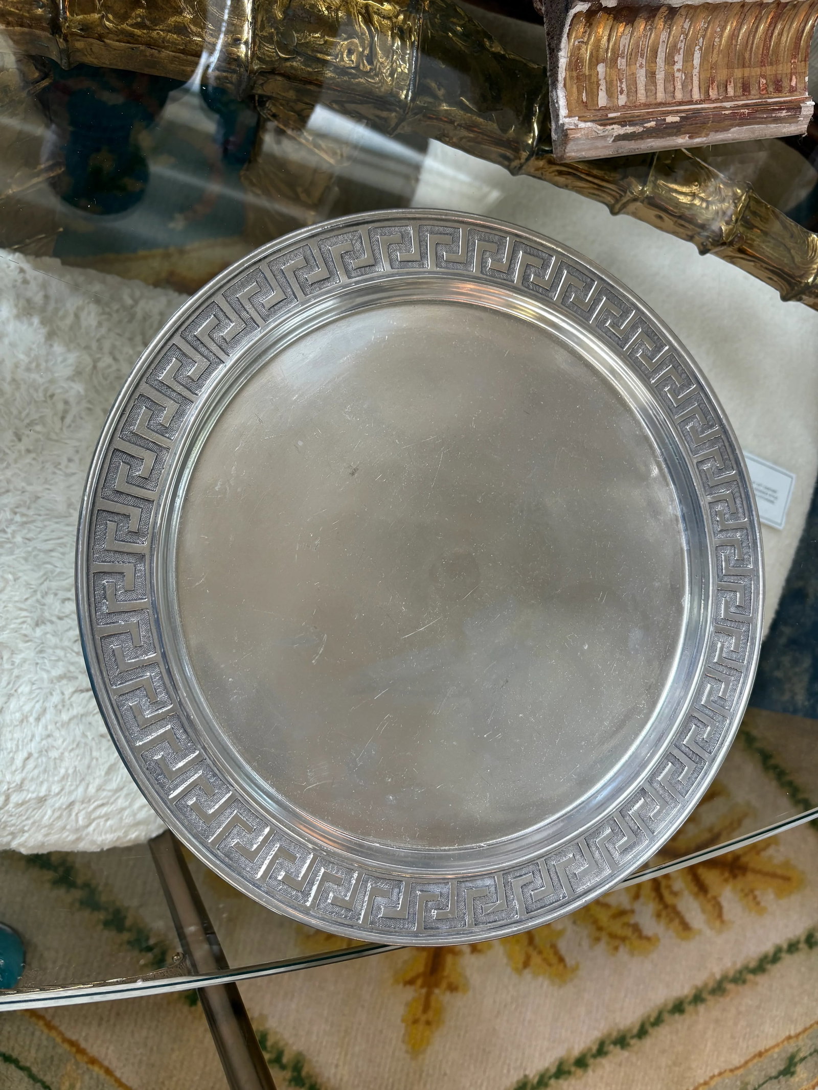 Late 20th Century Italian Tray With a Greek Key Design - 5