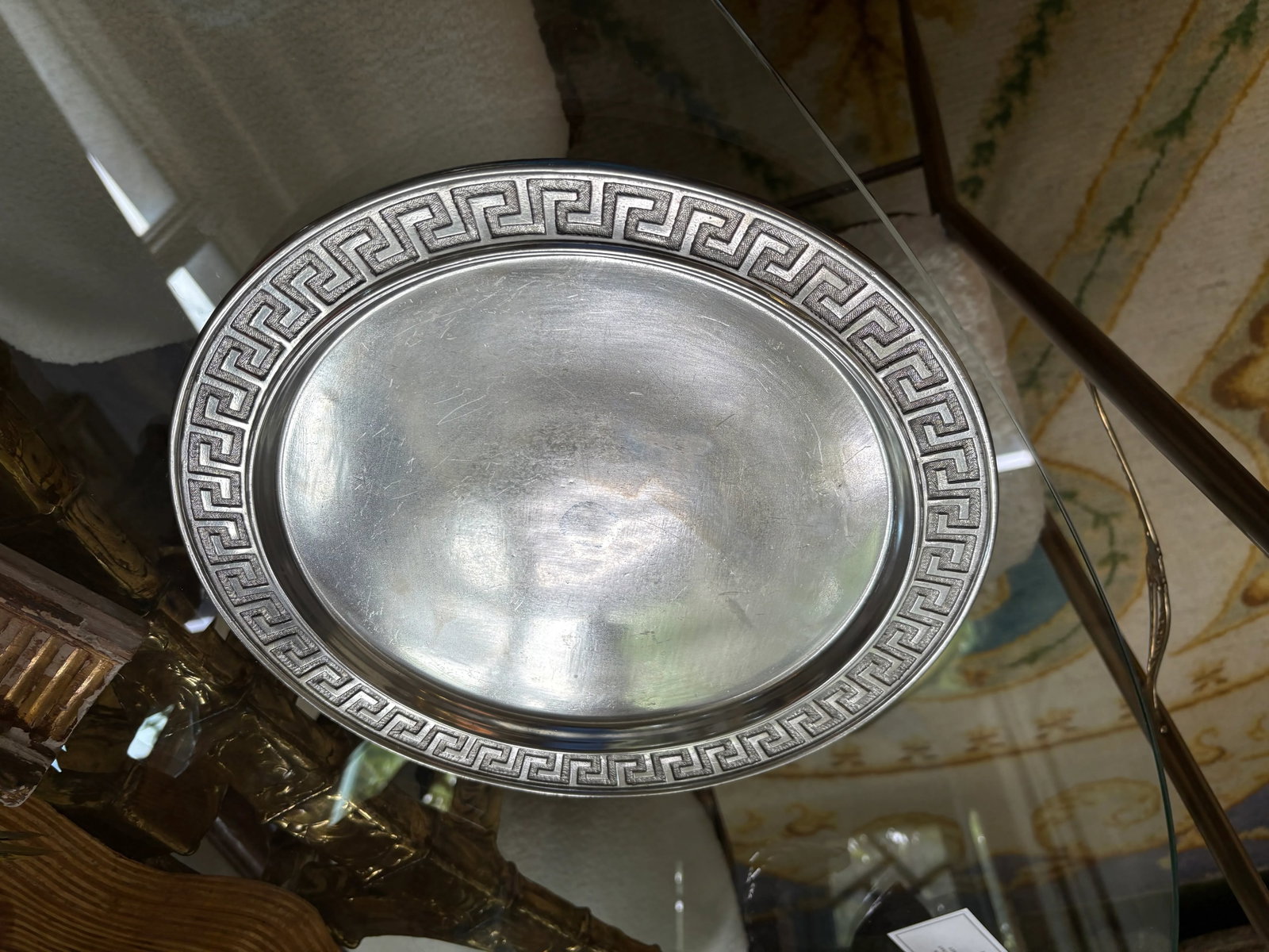 Late 20th Century Italian Tray With a Greek Key Design - 6