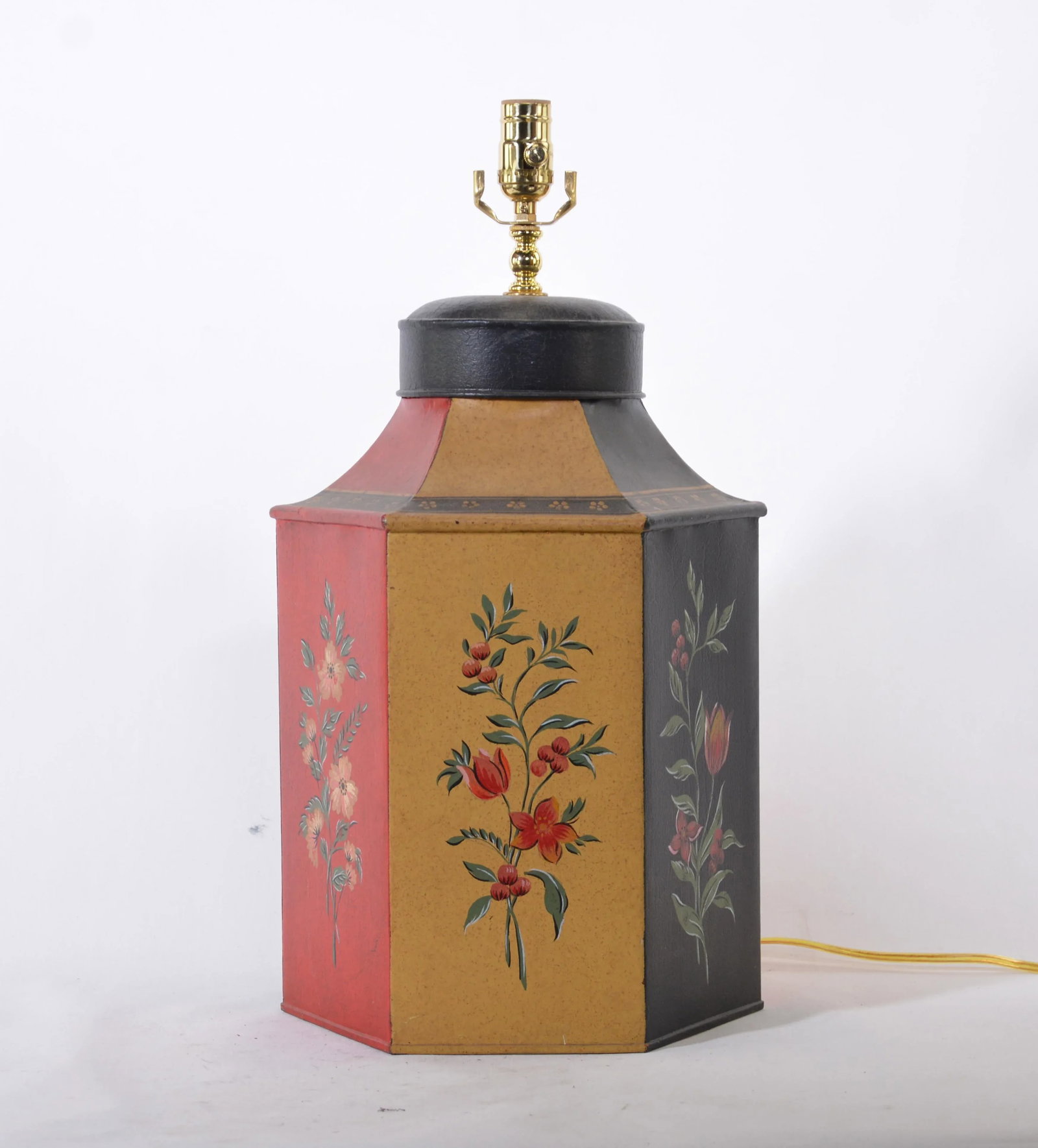 Vintage English Tea Caddy Table Lamp - 7