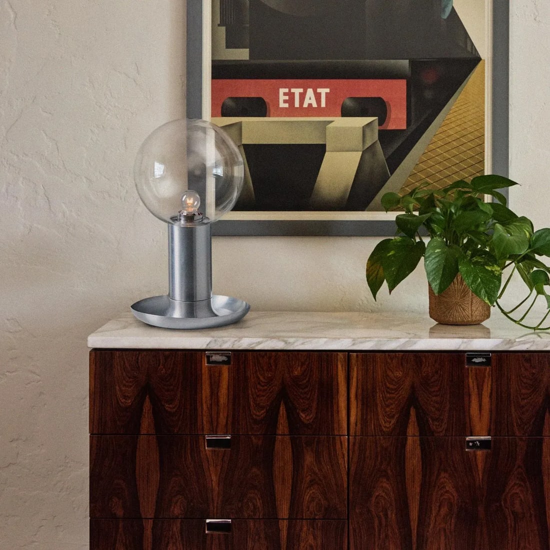 1970s Metal & Glass Table Lamp in the Manner of Achille Castiglioni - 2