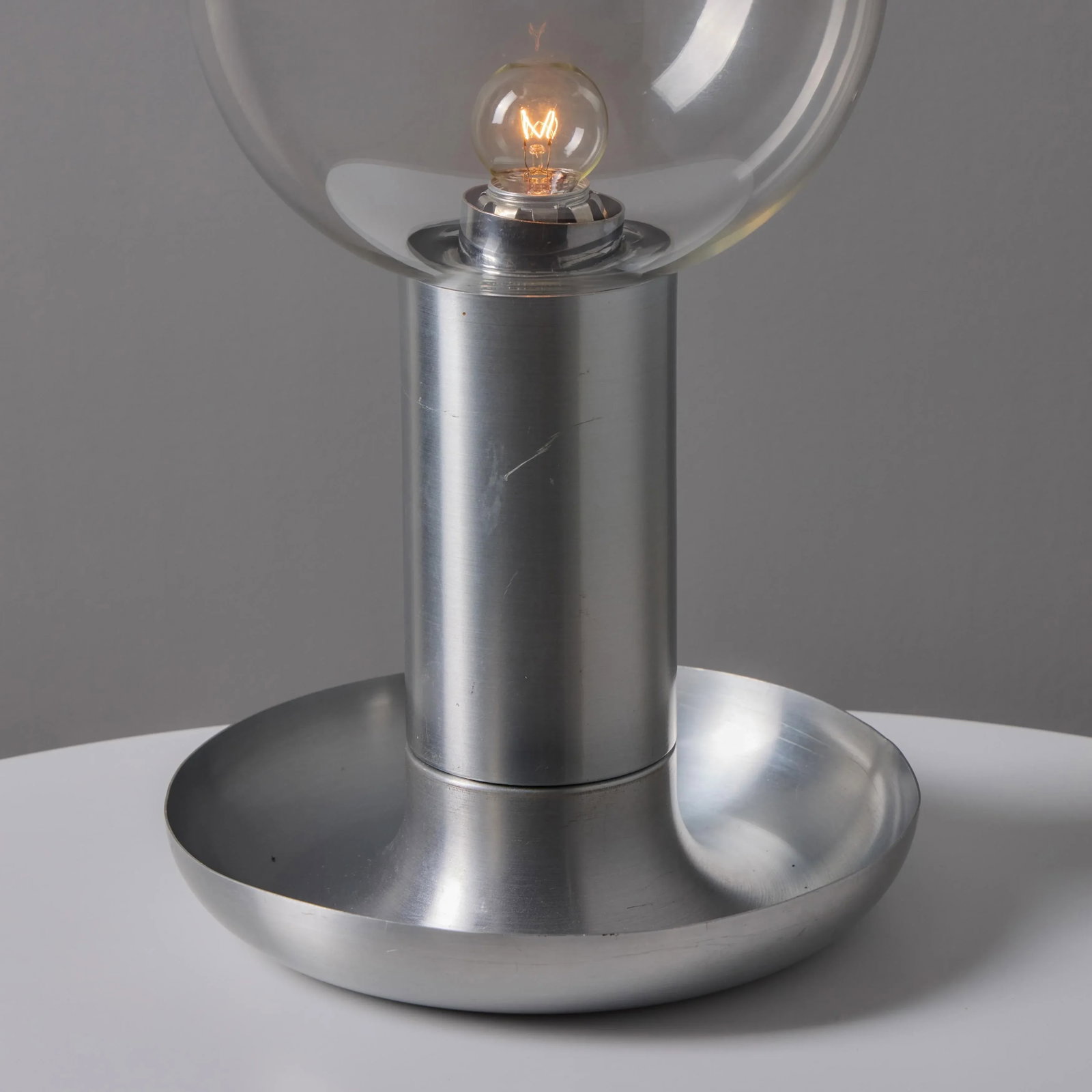 1970s Metal & Glass Table Lamp in the Manner of Achille Castiglioni - 5