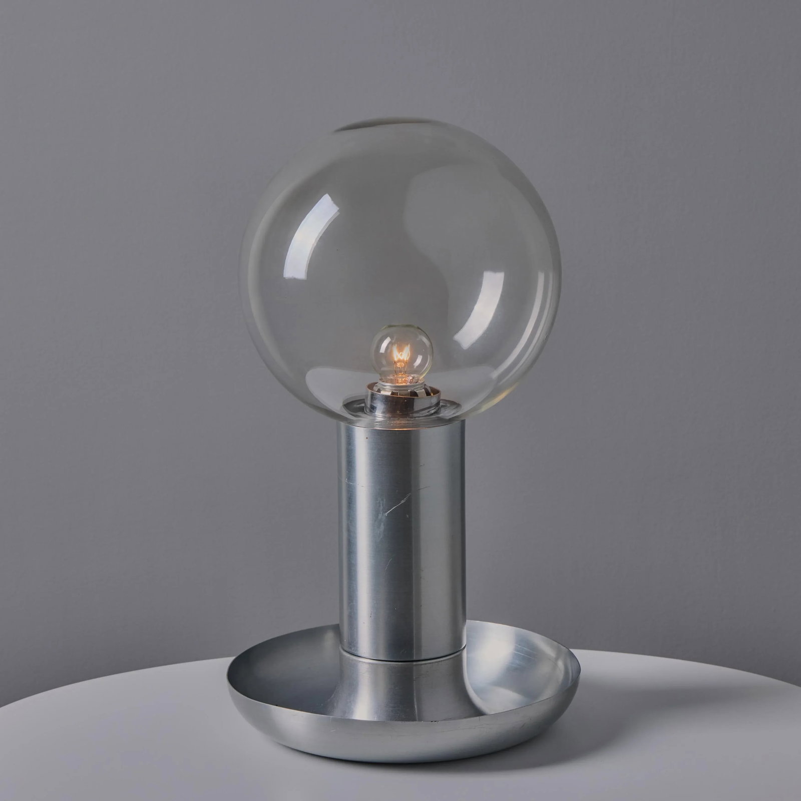 1970s Metal & Glass Table Lamp in the Manner of Achille Castiglioni - 9