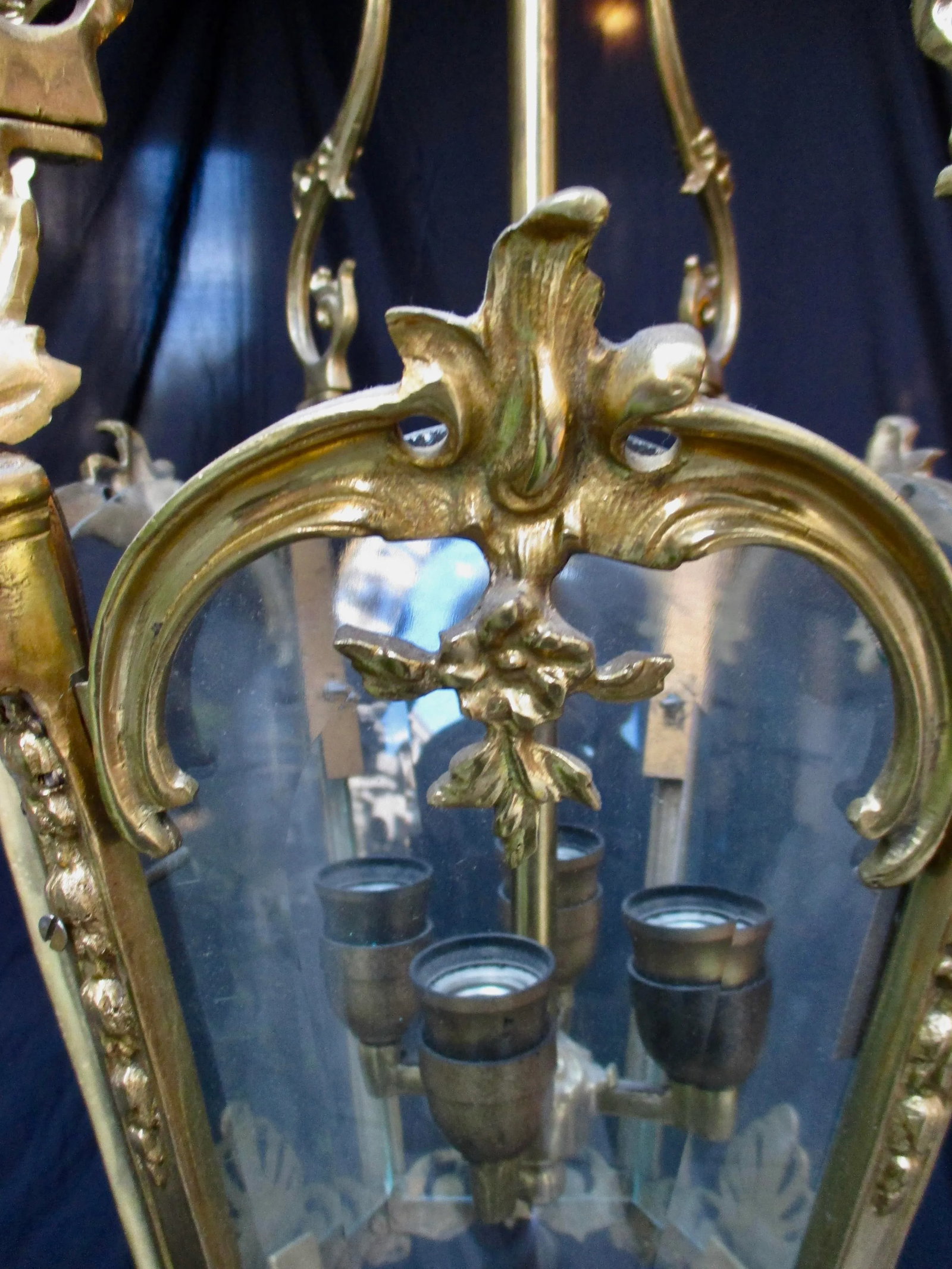 Mid Century French Ormolu Lantern - 7