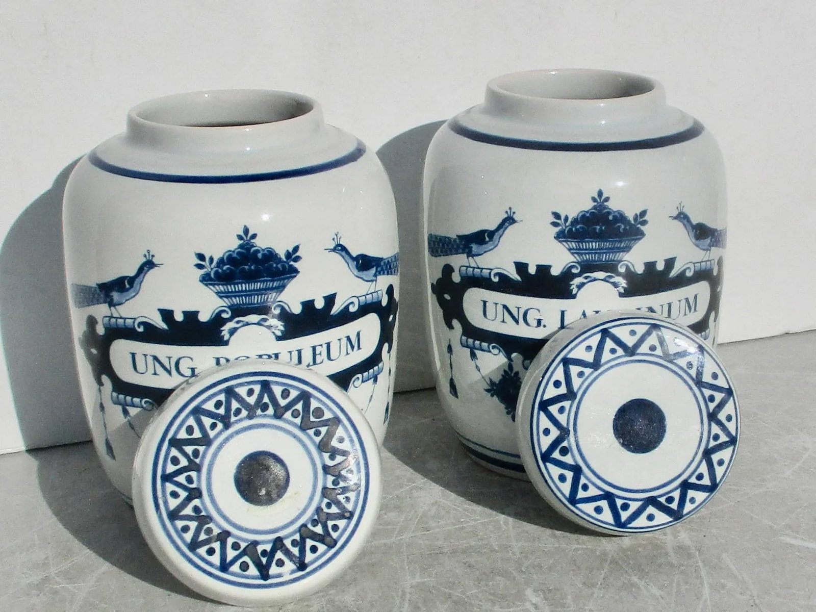 Pair of Delft Apothacary Jars- A Pair of 2 - 2