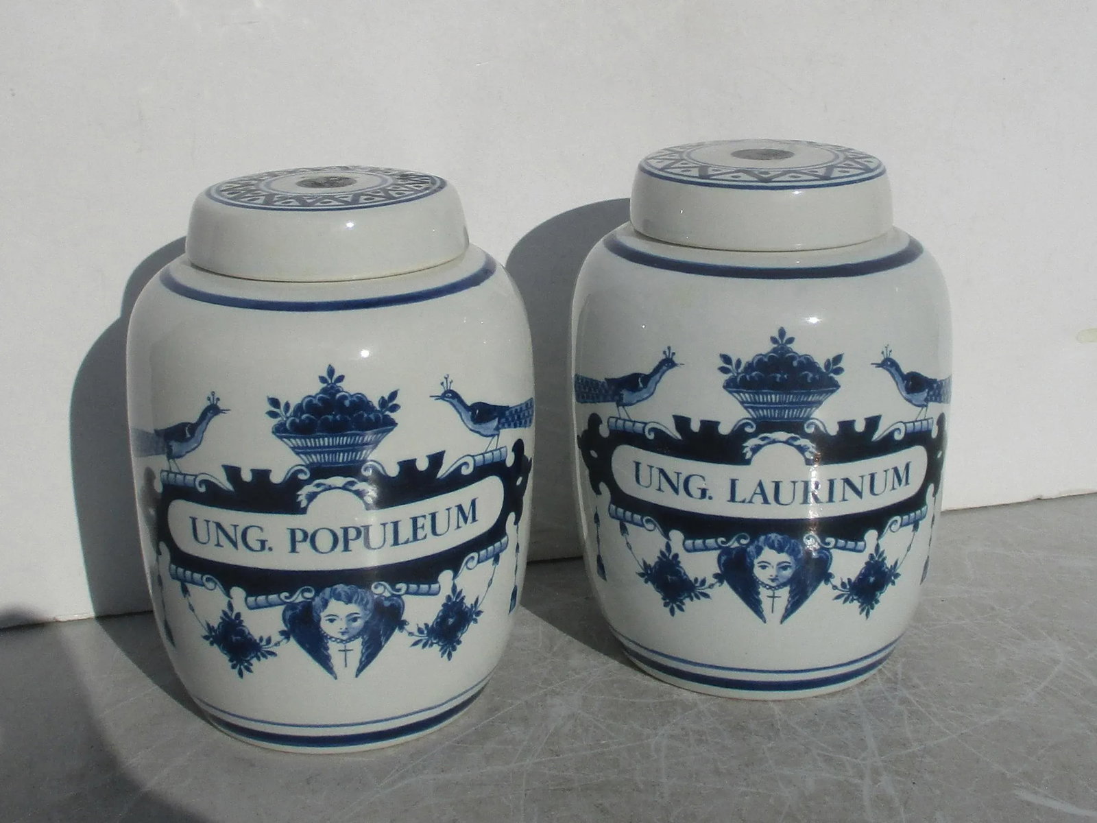 Pair of Delft Apothacary Jars- A Pair of 2 - 3
