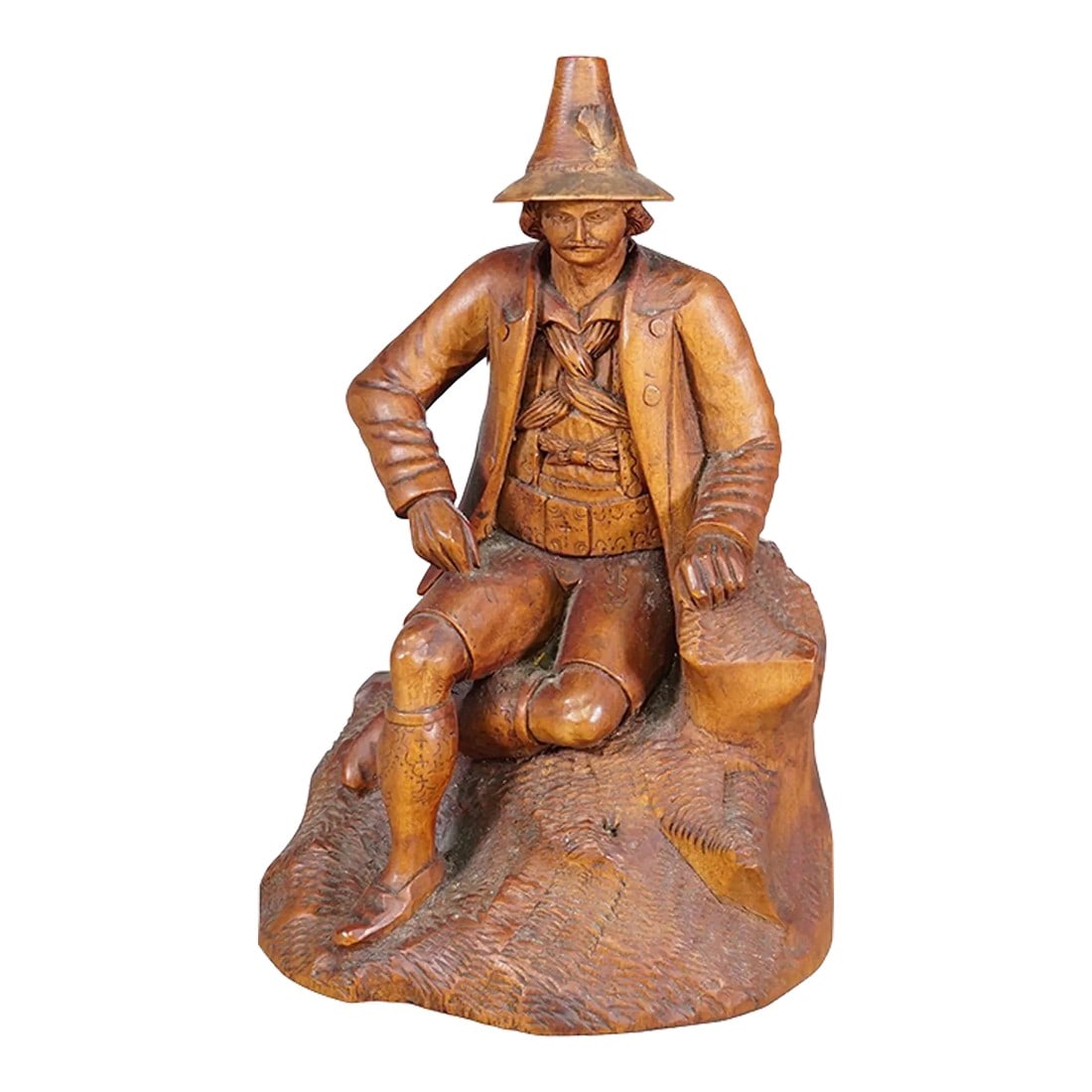 Antique Hand-Carved Tyrolean Farmer Sculpture, Ca. 1880 (1 of 8)