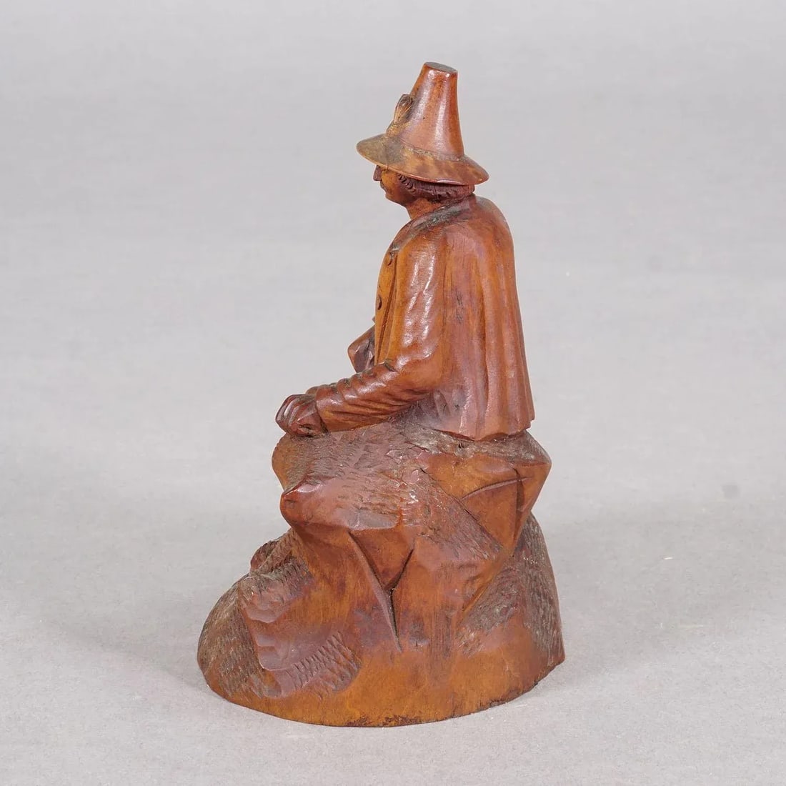 Antique Hand-Carved Tyrolean Farmer Sculpture, Ca. 1880 - 2