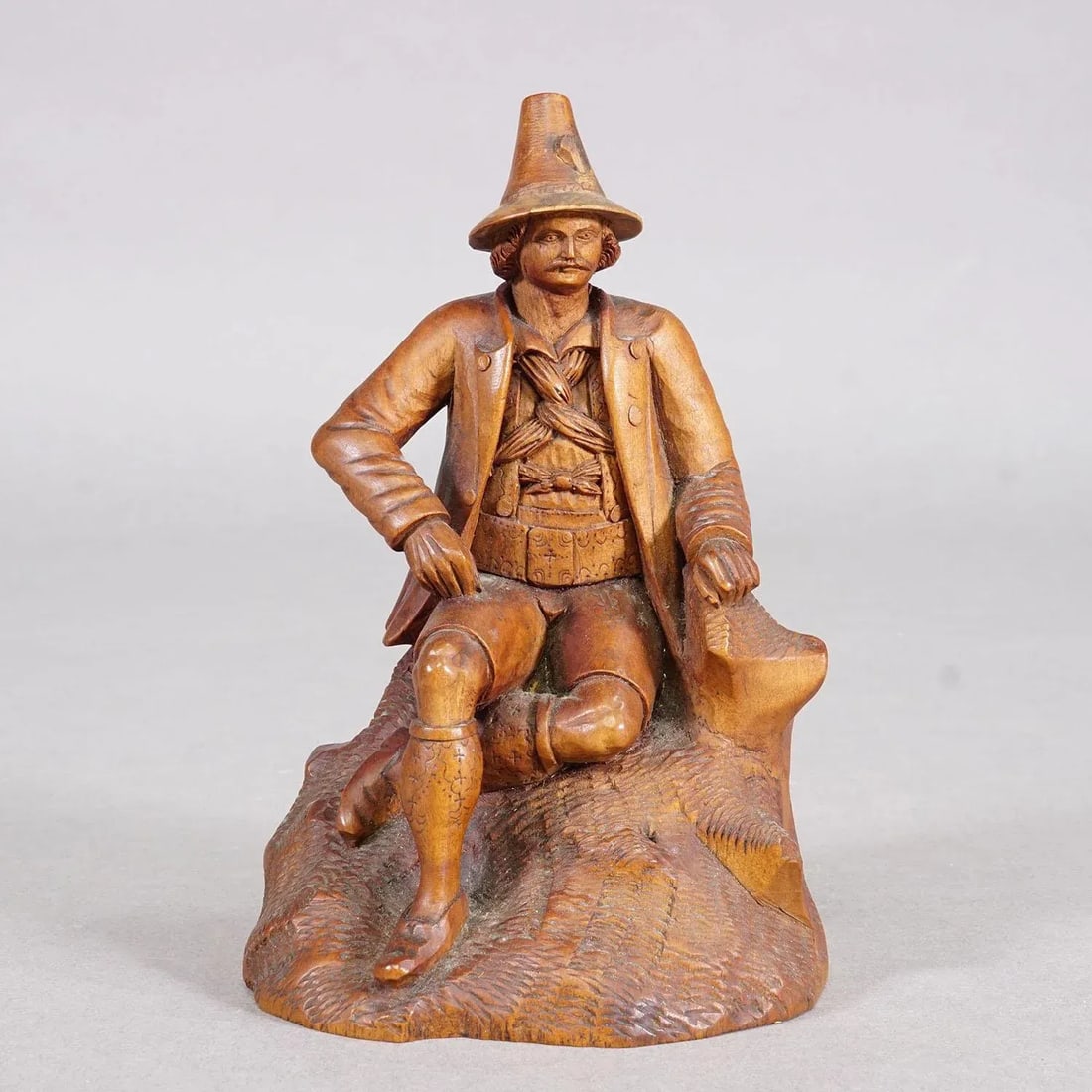 Antique Hand-Carved Tyrolean Farmer Sculpture, Ca. 1880 - 6