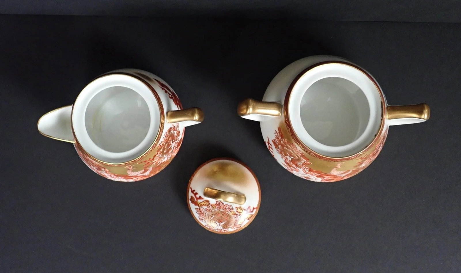 Early 20th Century 14-Piece Japanese Gilt and Painted Tea and Dessert Serving Set with Peacock - 2
