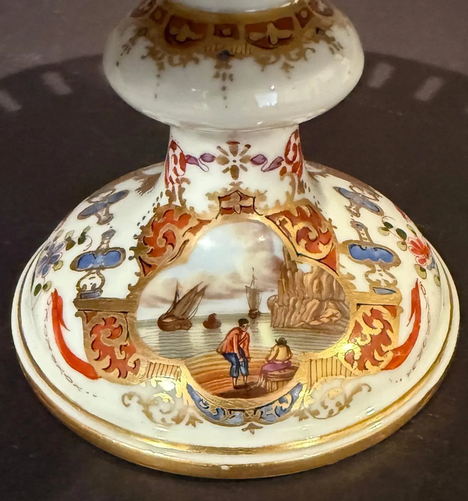 Mid 19th Century Augustus Rex Helena Wolfsohn Gilt, Painted And Reticulated Compote - 4