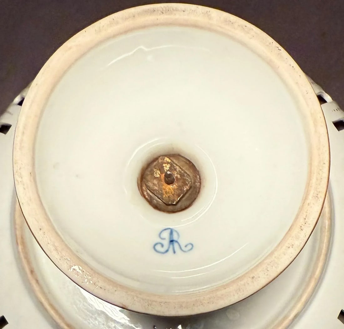 Mid 19th Century Augustus Rex Helena Wolfsohn Gilt, Painted And Reticulated Compote - 5