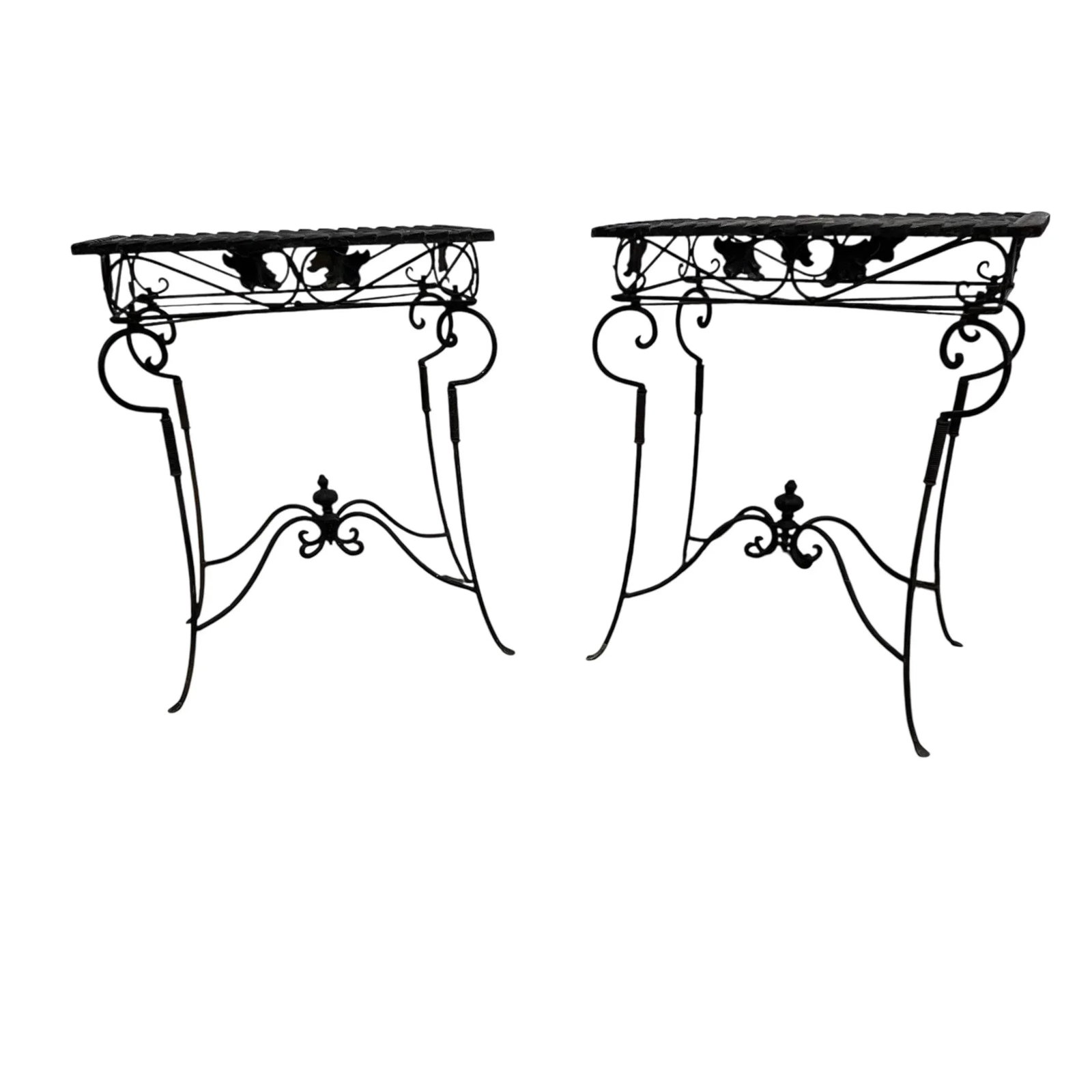 Cast Iron, Garden District, French Style, Side or Drink Table - A Pair - 3