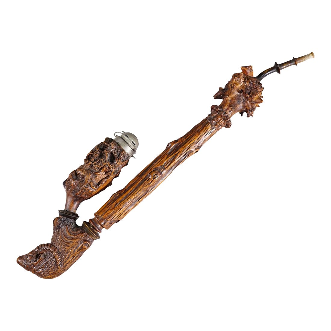 Carved Black Forest Tobacco Pipe, Germany Ca. 1900 (1 of 9)
